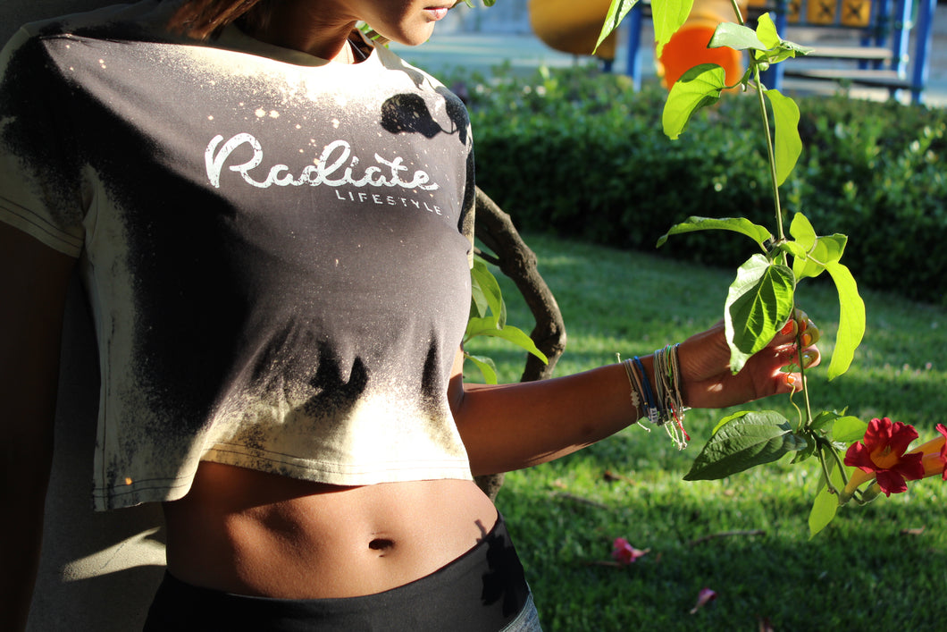 Women's Ashed Coal Crop Top